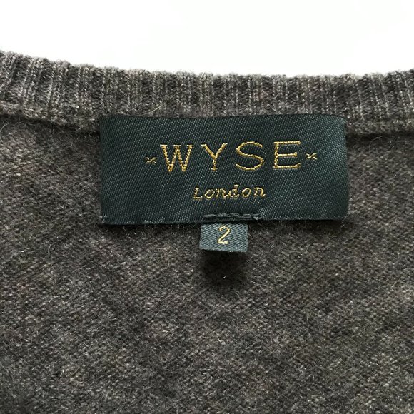 WYSE London 100% Cashmere Sweater 2 Medium V-Neck - Picture 4 of 12